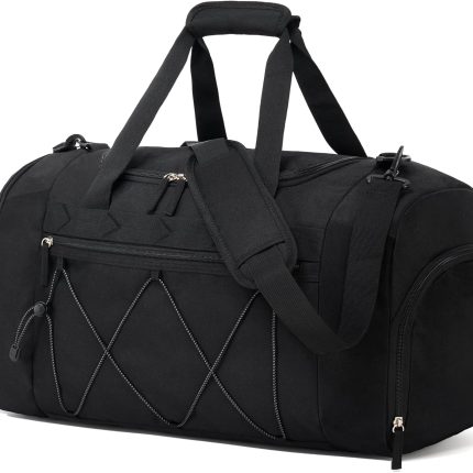 Gym Bag for Men - 21 Inches Duffle Bag for Travel Water-resistant Travel Bag with Shoe Compartment Wet Pocket Duffel Bag for Gym Sports Travel Weekender Overnight - Black