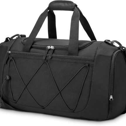 Gym Bag for Men - 21 Inches Duffle Bag for Travel Lightweight Duffel Bag with Shoe Compartment Personal Item Travel Bag Weekender Bag for Travel Sports Gym - Black
